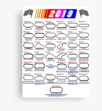 Lienzo Horario Nascar Cup Series 2019 blanco