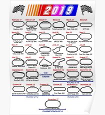 Schedule Nascar Cup Series 2019 white Poster