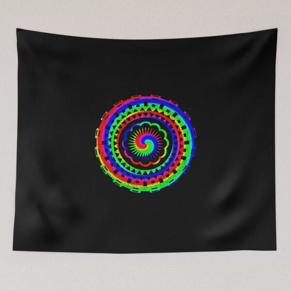 Item preview, Psychedelic Rainbow Mandala or Kaleidoscope in Sixties Hippie Flower Power Colors designed and sold by FELSENSTEIN.