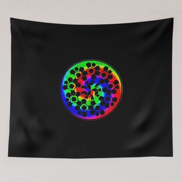 Item preview, Psychedelic Rainbow Mandala or Kaleidoscope in Sixties Hippie Flower Power Colors designed and sold by FELSENSTEIN.
