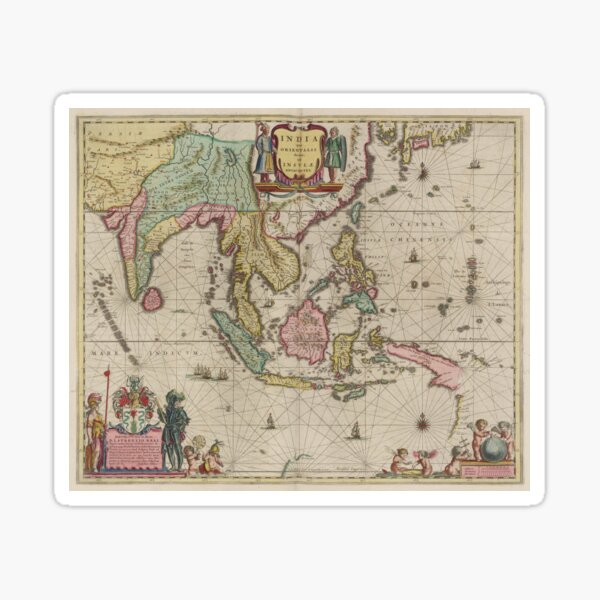 Item preview, Vintage Map of Indonesia (1665) designed and sold by BravuraMedia.
