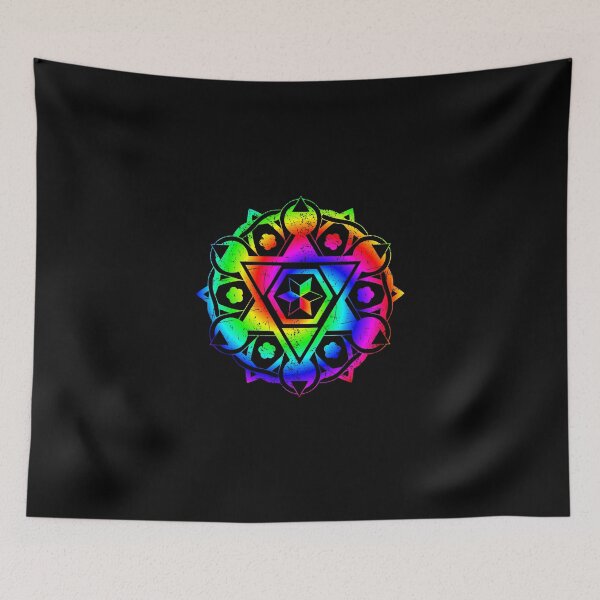Item preview, Psychedelic Rainbow Mandala or Kaleidoscope in Sixties Hippie Flower Power Colors designed and sold by FELSENSTEIN.