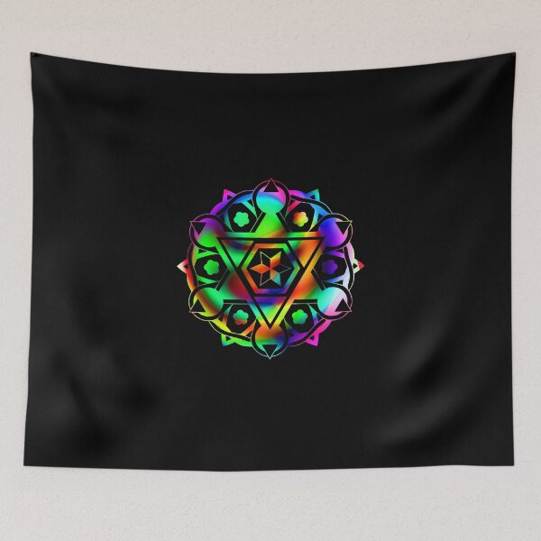 Item preview, Psychedelic Rainbow Mandala or Kaleidoscope in Sixties Hippie Flower Power Colors designed and sold by FELSENSTEIN.