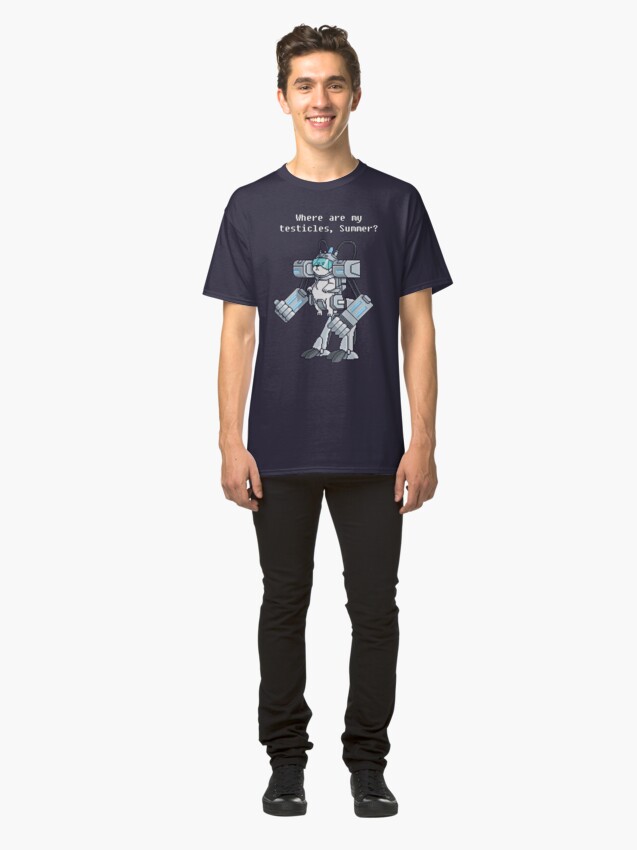 Alternate view of Where Are My Testicles - Mecha Snuffles - Rick and Morty Classic T-Shirt
