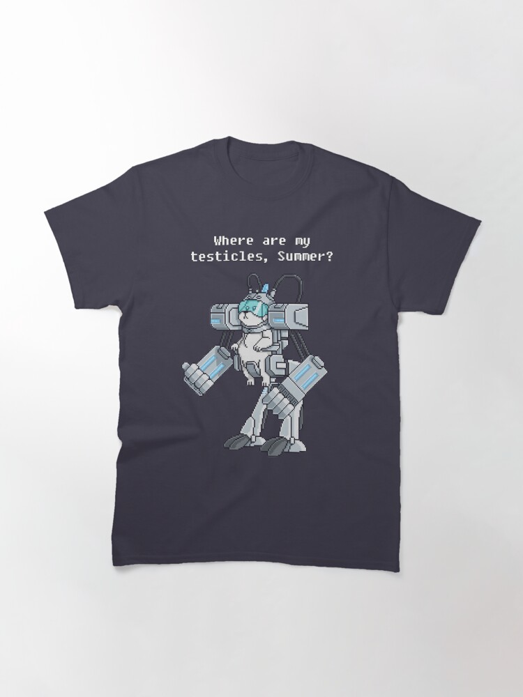 Alternate view of Where Are My Testicles - Mecha Snuffles - Rick and Morty Classic T-Shirt