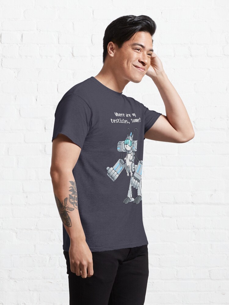 Alternate view of Where Are My Testicles - Mecha Snuffles - Rick and Morty Classic T-Shirt