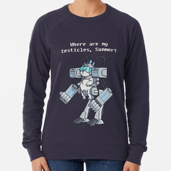 Where Are My Testicles - Mecha Snuffles - Rick and Morty Lightweight Sweatshirt