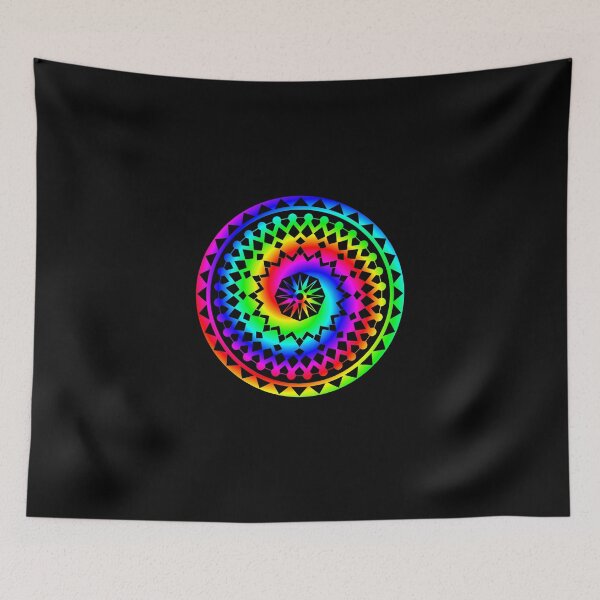 Item preview, Psychedelic Rainbow Mandala or Kaleidoscope in Sixties Hippie Flower Power Colors designed and sold by FELSENSTEIN.