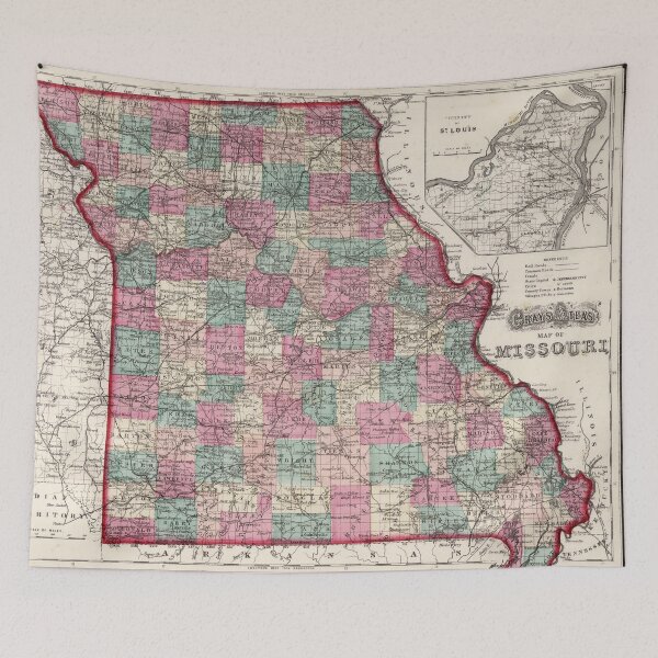 Item preview, Vintage Map of Missouri (1873) designed and sold by BravuraMedia.