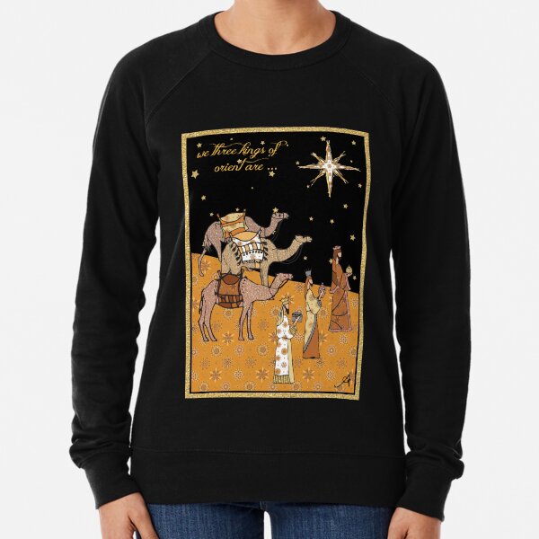 Christmas Nativity - We Three Kings Amanya Design Lightweight Sweatshirt