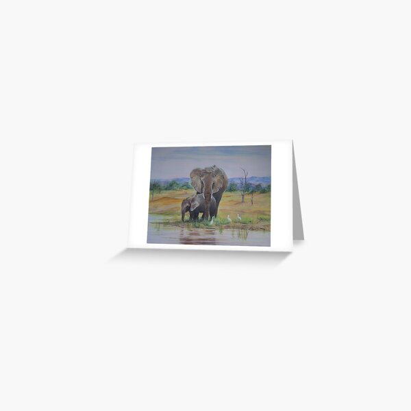 'Can I come under your trunk mum?' Greeting Card