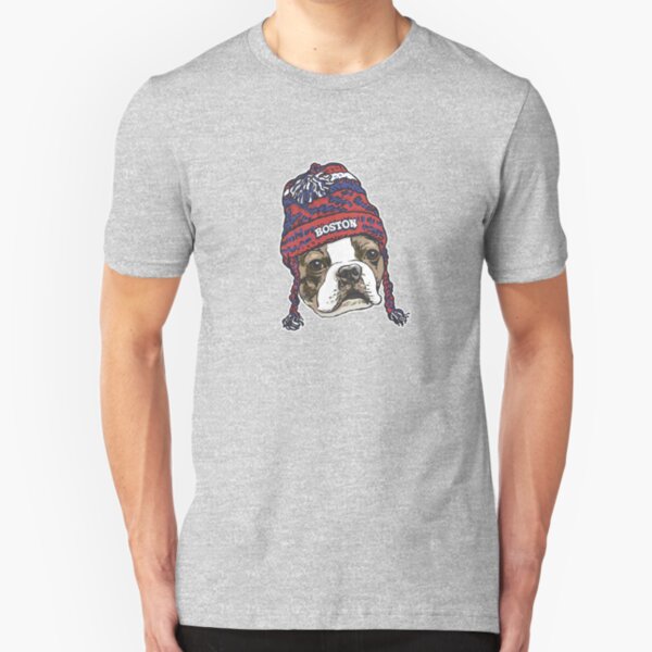 Boston Sports Terrier Red Beanie Slim Fit T-Shirt