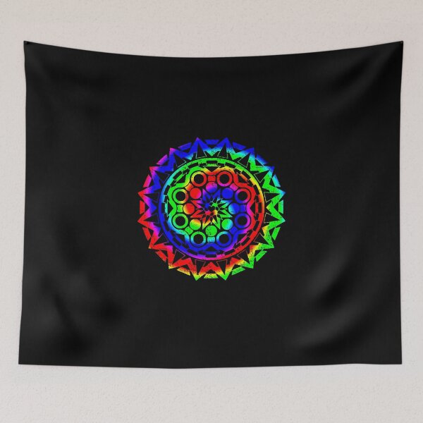 Item preview, Psychedelic Rainbow Mandala or Kaleidoscope in Sixties Hippie Flower Power Colors designed and sold by FELSENSTEIN.