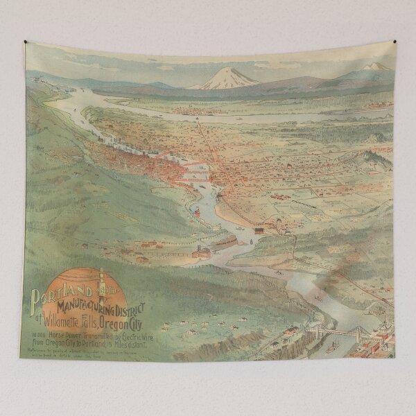 Item preview, Vintage Pictorial Map of Portland OR (1896) designed and sold by BravuraMedia.
