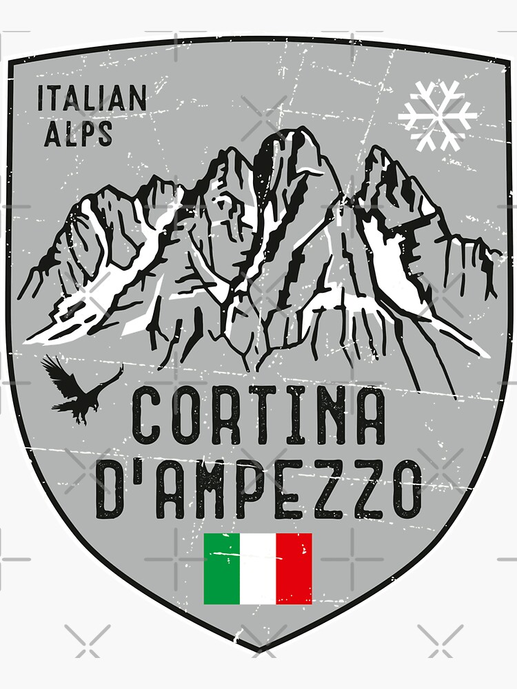Thumbnail 3 of 3, Sticker, Cortina d Ampezzo Mountain Italy Emblem designed and sold by posay.