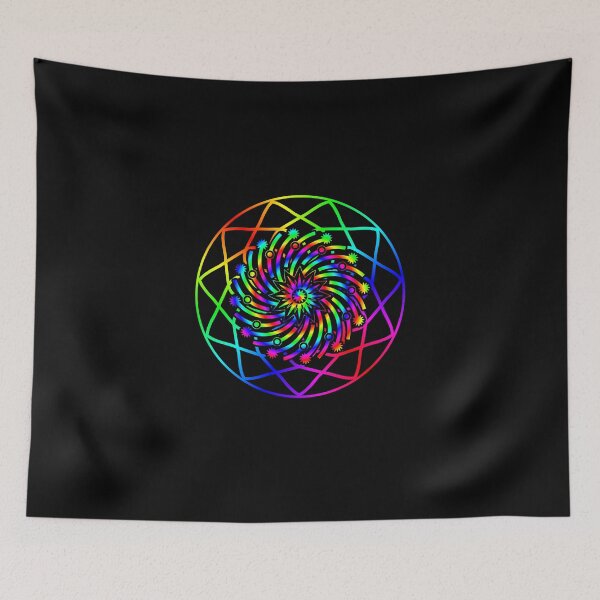 Item preview, Psychedelic Rainbow Mandala or Kaleidoscope in Sixties Hippie Flower Power Colors designed and sold by FELSENSTEIN.