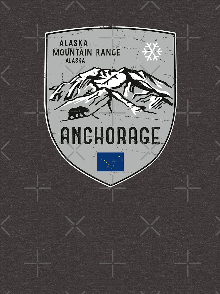 "Anchorage Mountain Alaska Emblem" Tshirt for Sale by posay