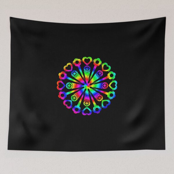 Item preview, Psychedelic Rainbow Mandala or Kaleidoscope in Sixties Hippie Flower Power Colors designed and sold by FELSENSTEIN.