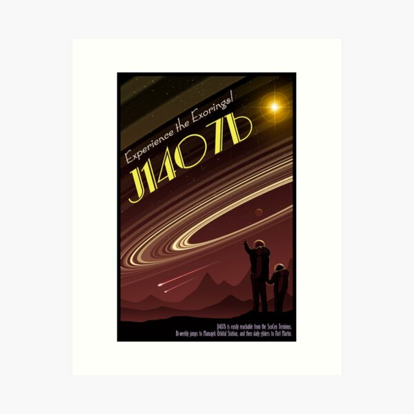 Space Travel Poster J1407b - Version 2 Art Print