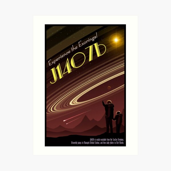 Space Travel Poster J1407b - Version 2 Art Print