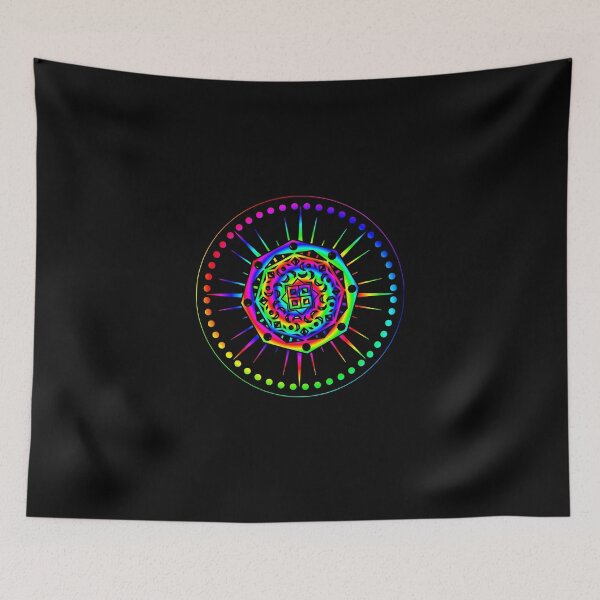 Item preview, Psychedelic Rainbow Mandala or Kaleidoscope in Sixties Hippie Flower Power Colors designed and sold by FELSENSTEIN.