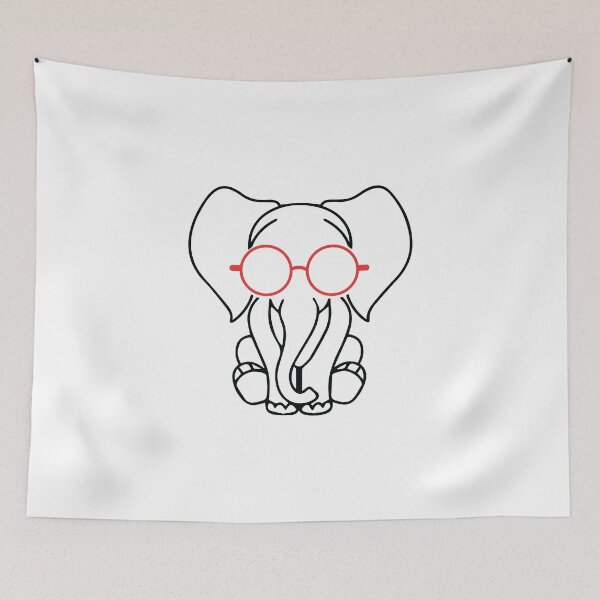 Item preview, elephant puppy with red glasses designed and sold by mevvo.