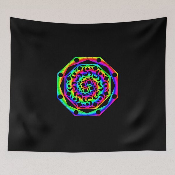 Item preview, Psychedelic Rainbow Mandala or Kaleidoscope in Sixties Hippie Flower Power Colors designed and sold by FELSENSTEIN.
