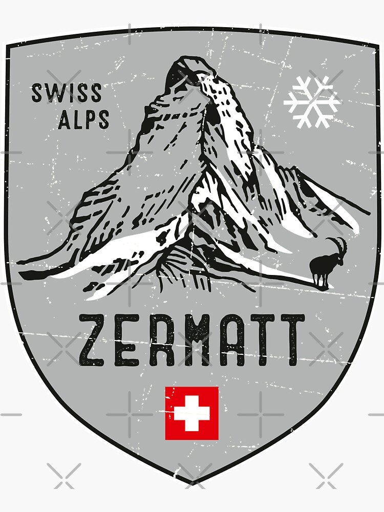 Zermatt Mountain Switzerland Emblem by posay