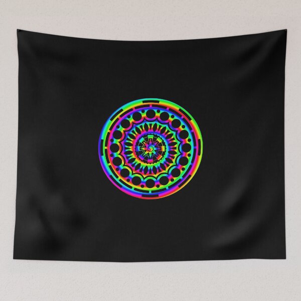 Item preview, Psychedelic Rainbow Mandala or Kaleidoscope in Sixties Hippie Flower Power Colors designed and sold by FELSENSTEIN.