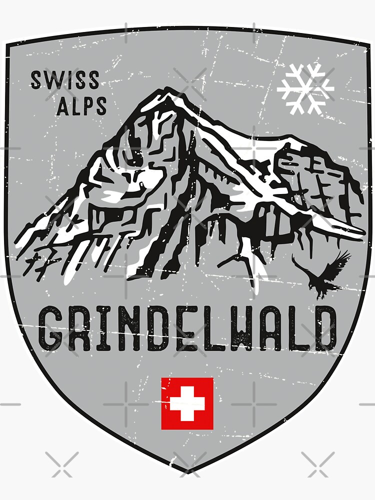 Discover Grindelwald Mountain Switzerland Emblem  Stickers