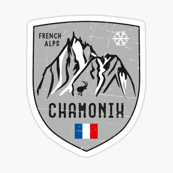 Chamonix Mountain France Emblem  Sticker