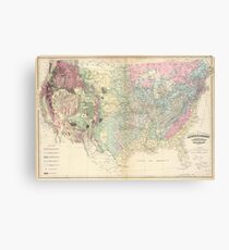 Vintage United States Geological Map (1874) Canvas Print