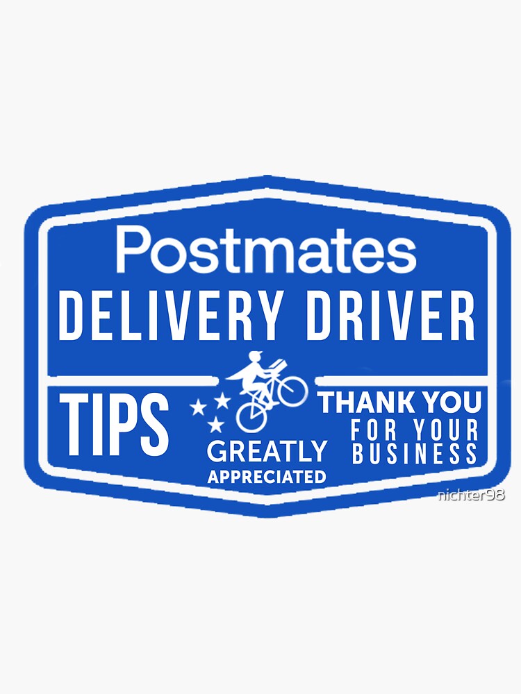 "Postmates Delivery Driver" Sticker by nichter98 Redbubble