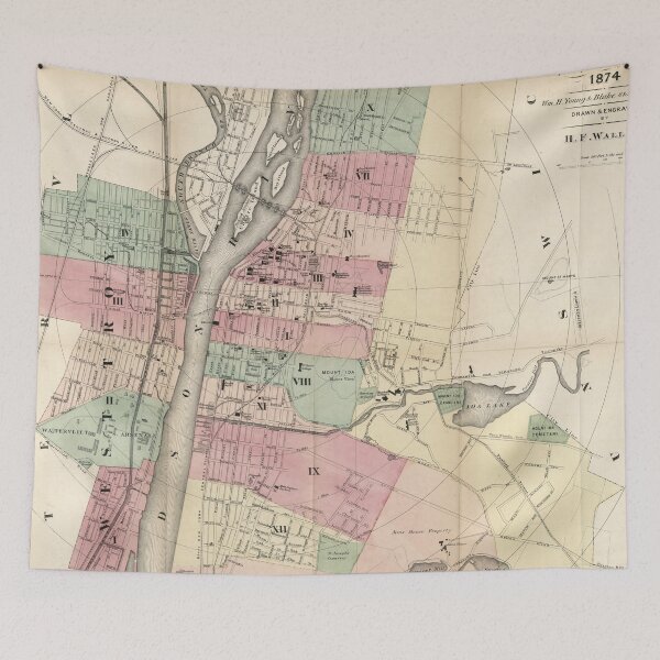 Item preview, Vintage Map of Troy NY (1874) designed and sold by BravuraMedia.