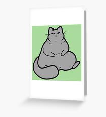 Plump Gray Cat Greeting Card