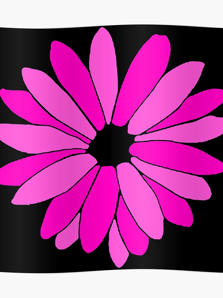 Dessin De Fleur De Marguerite Rose Poster