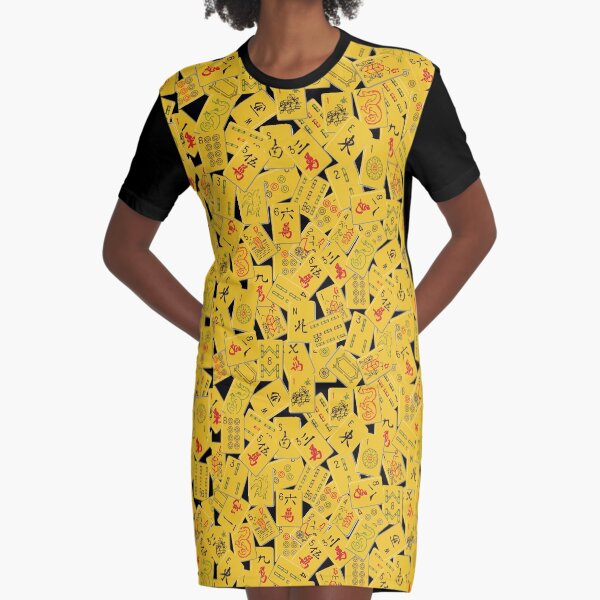 Mahjongg Mess Graphic T-Shirt Dress
