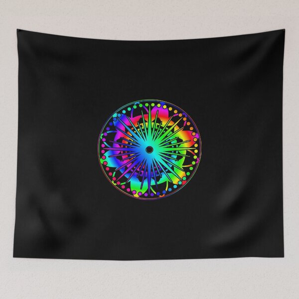 Item preview, Psychedelic Rainbow Mandala or Kaleidoscope in Sixties Hippie Flower Power Colors designed and sold by FELSENSTEIN.