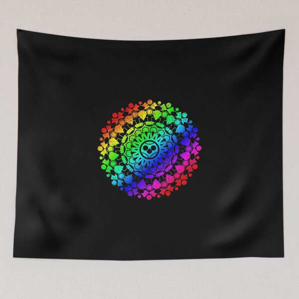 Item preview, Psychedelic Rainbow Mandala or Kaleidoscope in Sixties Hippie Flower Power Colors designed and sold by FELSENSTEIN.