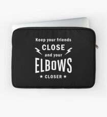 Keep Your Friends Close and Your Elbows Closer Jiu-Jitsu Black and White Design Laptop Sleeve