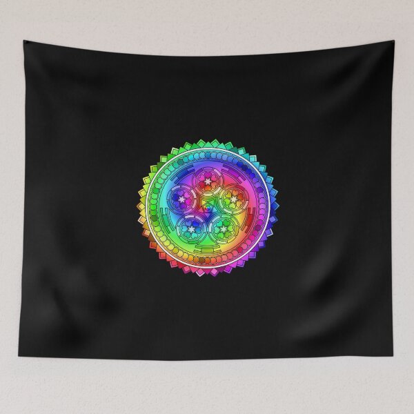 Item preview, Psychedelic Rainbow Mandala or Kaleidoscope in Sixties Hippie Flower Power Colors designed and sold by FELSENSTEIN.