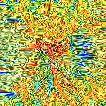 Artwork thumbnail, Abstract Butterfly Cat by blackhalt