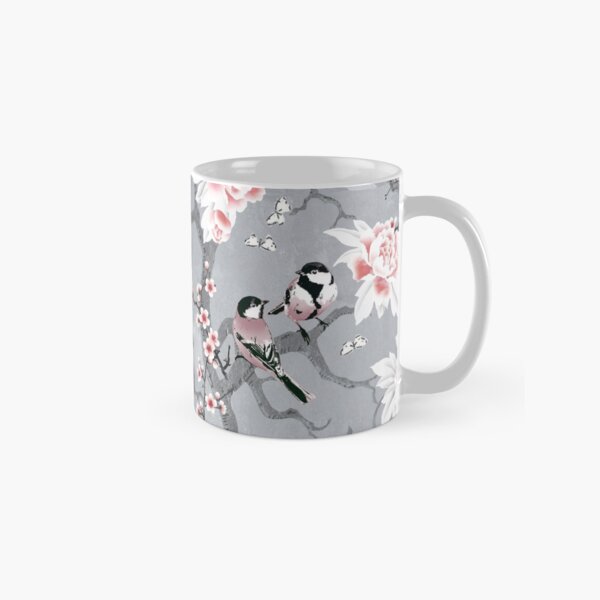 Chinoiserie birds in grey Classic Mug
