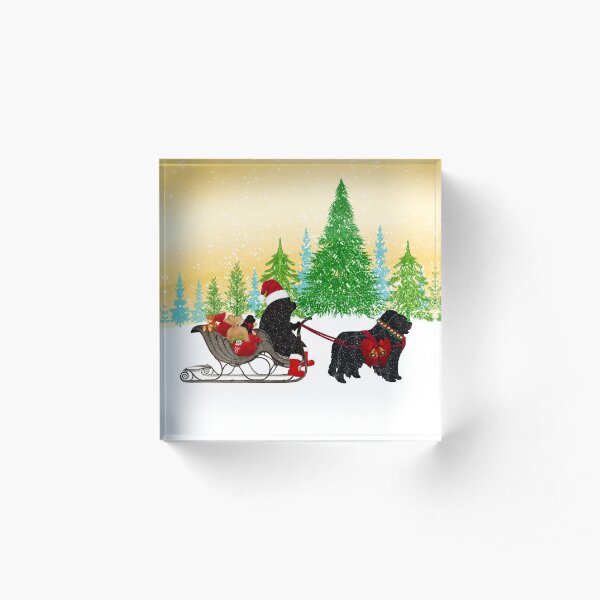 Newfoundland Dog Christmas! Acrylic Block