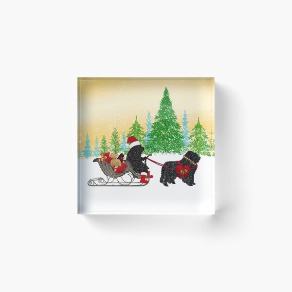 Newfoundland Dog Christmas! Acrylic Block