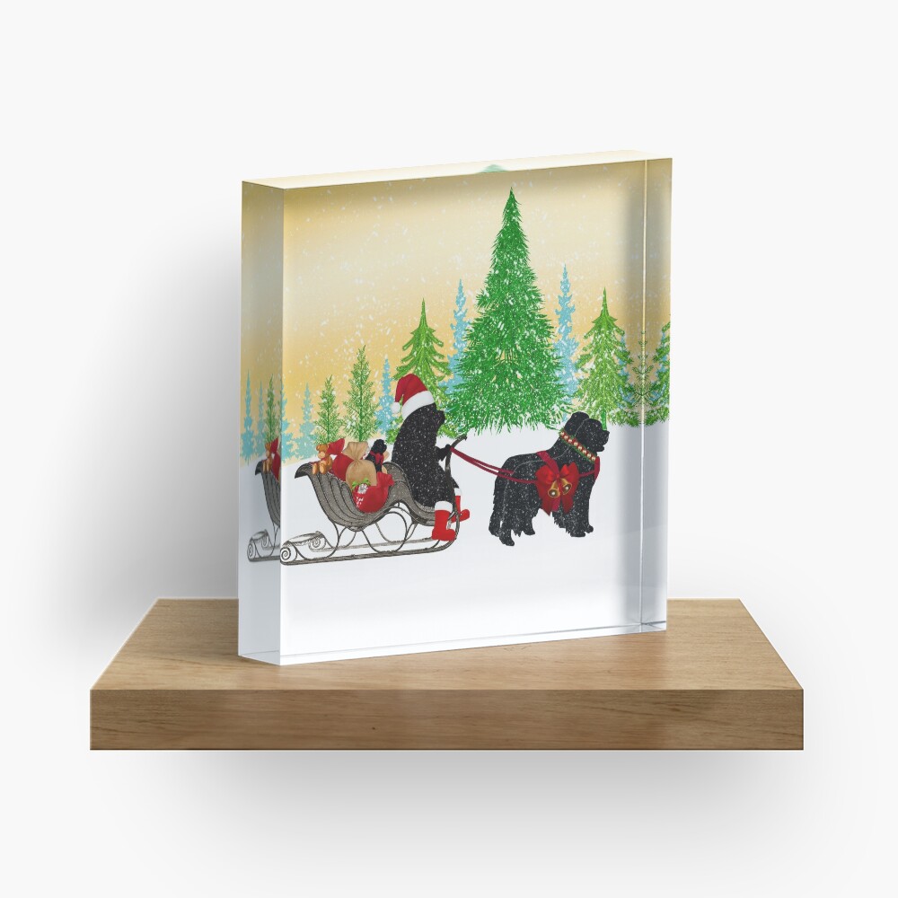 Newfoundland Dog Christmas! Acrylic Block