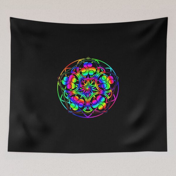 Item preview, Psychedelic Rainbow Mandala or Kaleidoscope in Sixties Hippie Flower Power Colors designed and sold by FELSENSTEIN.