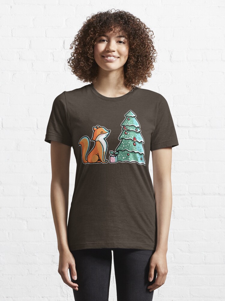 Alternate view of Cute Fox And Christmas Tree Essential T-Shirt