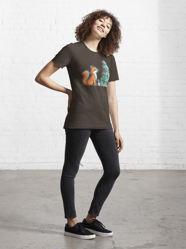 Alternate view of Cute Fox And Christmas Tree Essential T-Shirt