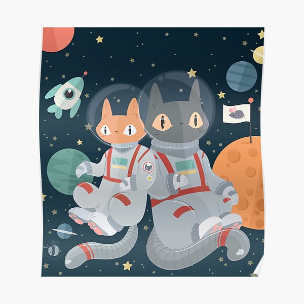 Catstronautes! Dans! Espace! Poster